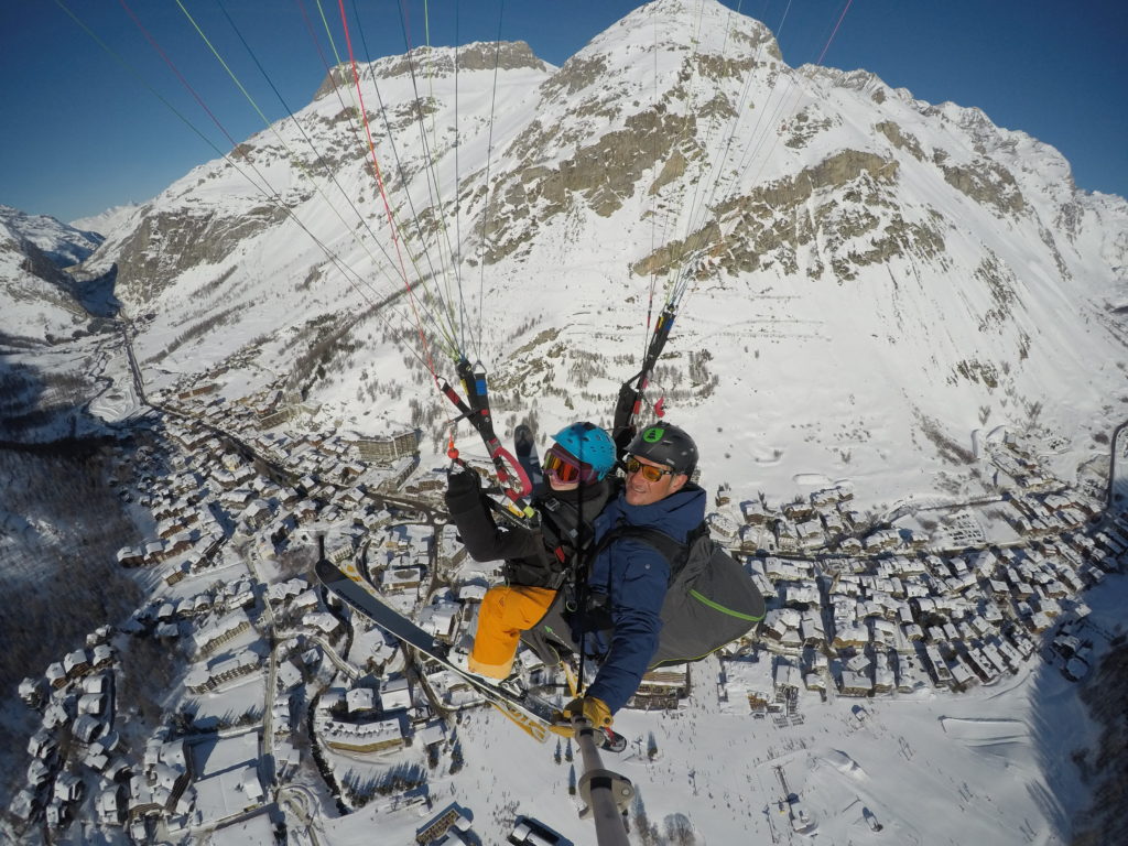 parapente biplace à Val d'Isère 